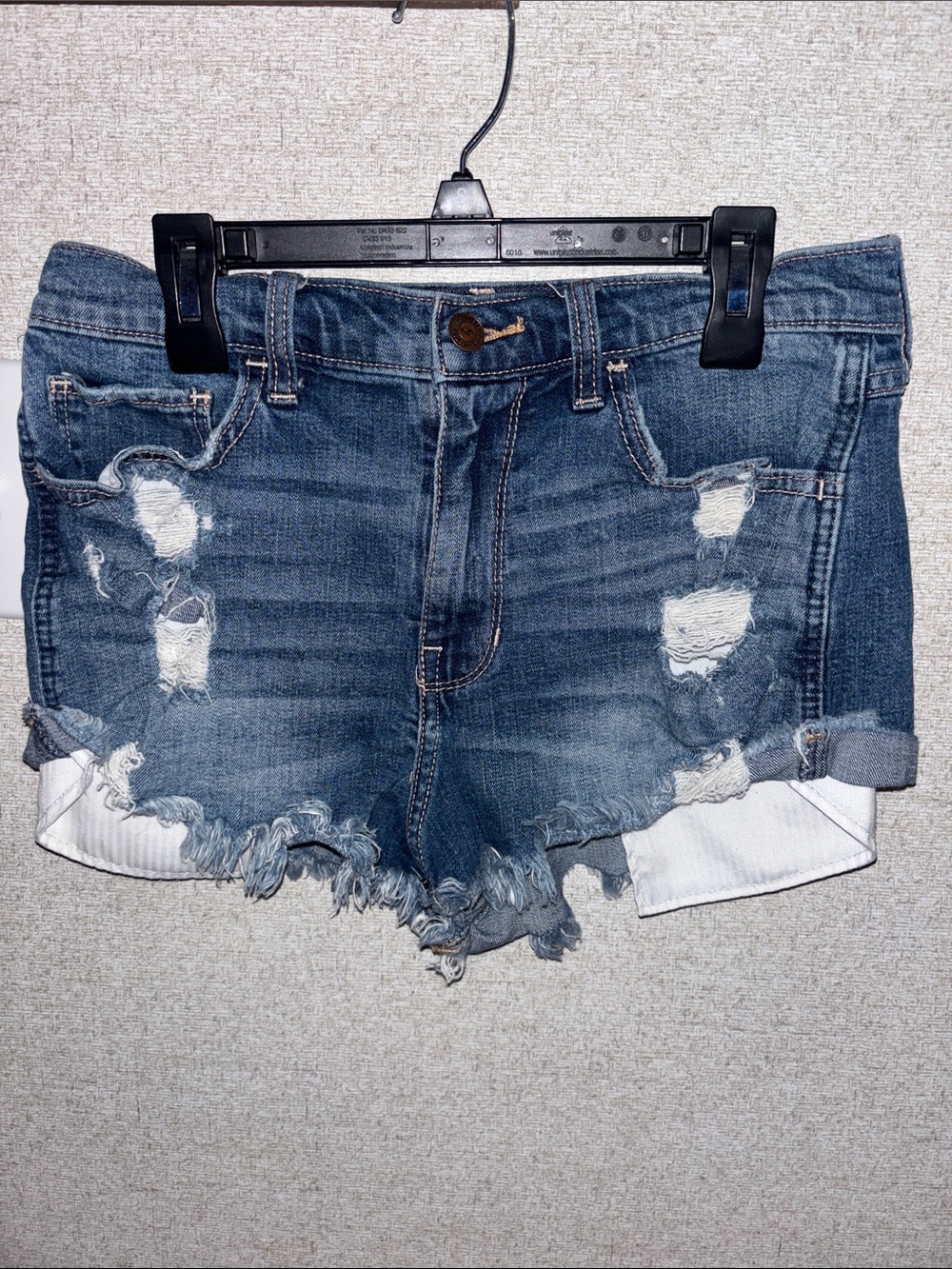 Hollister Distressed Dark Blue Denim Jean Shorts